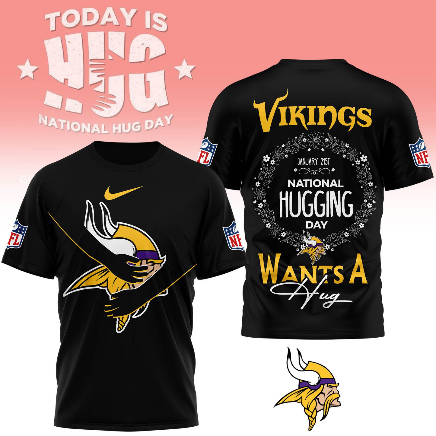 MV Premium NFL National Hugging Day 3D Shirt DDT NTL