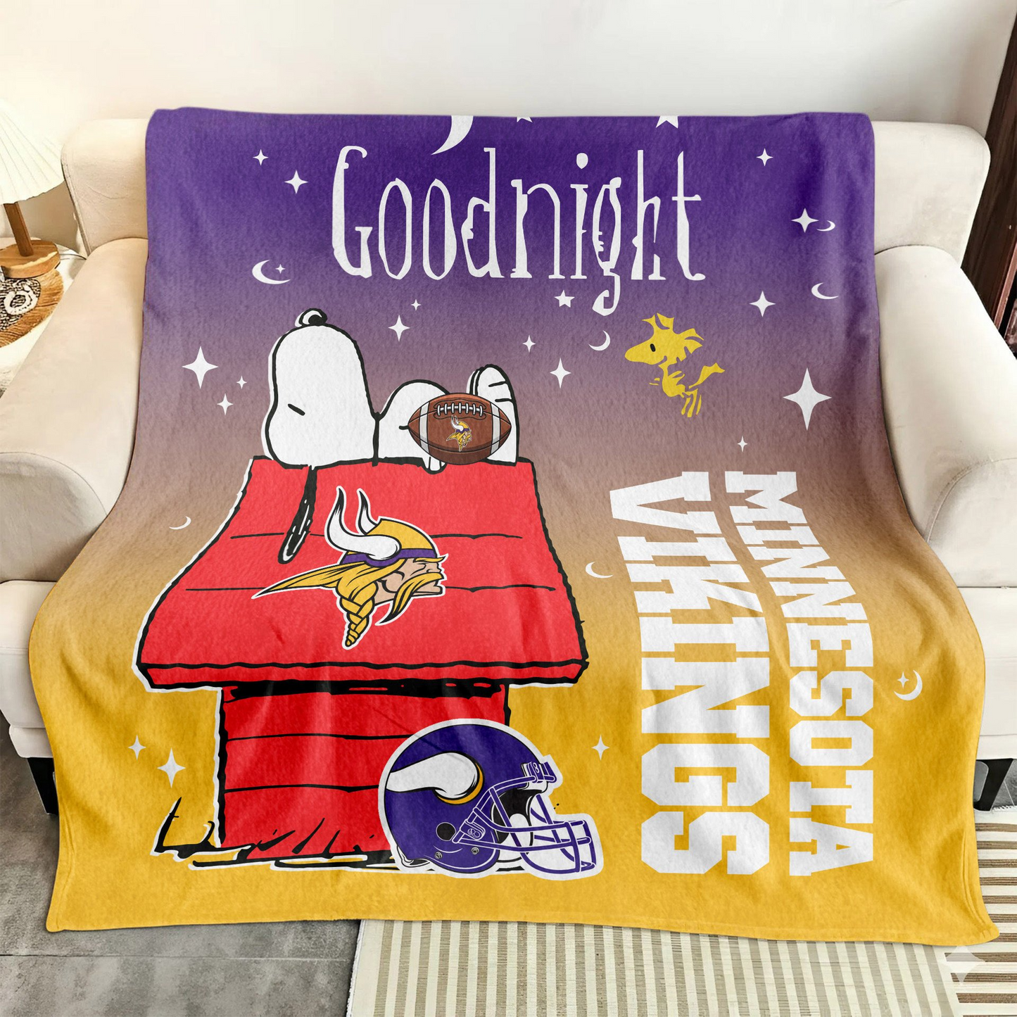 MV Premium NFL Snoopy Fan Blanket DDT NTL