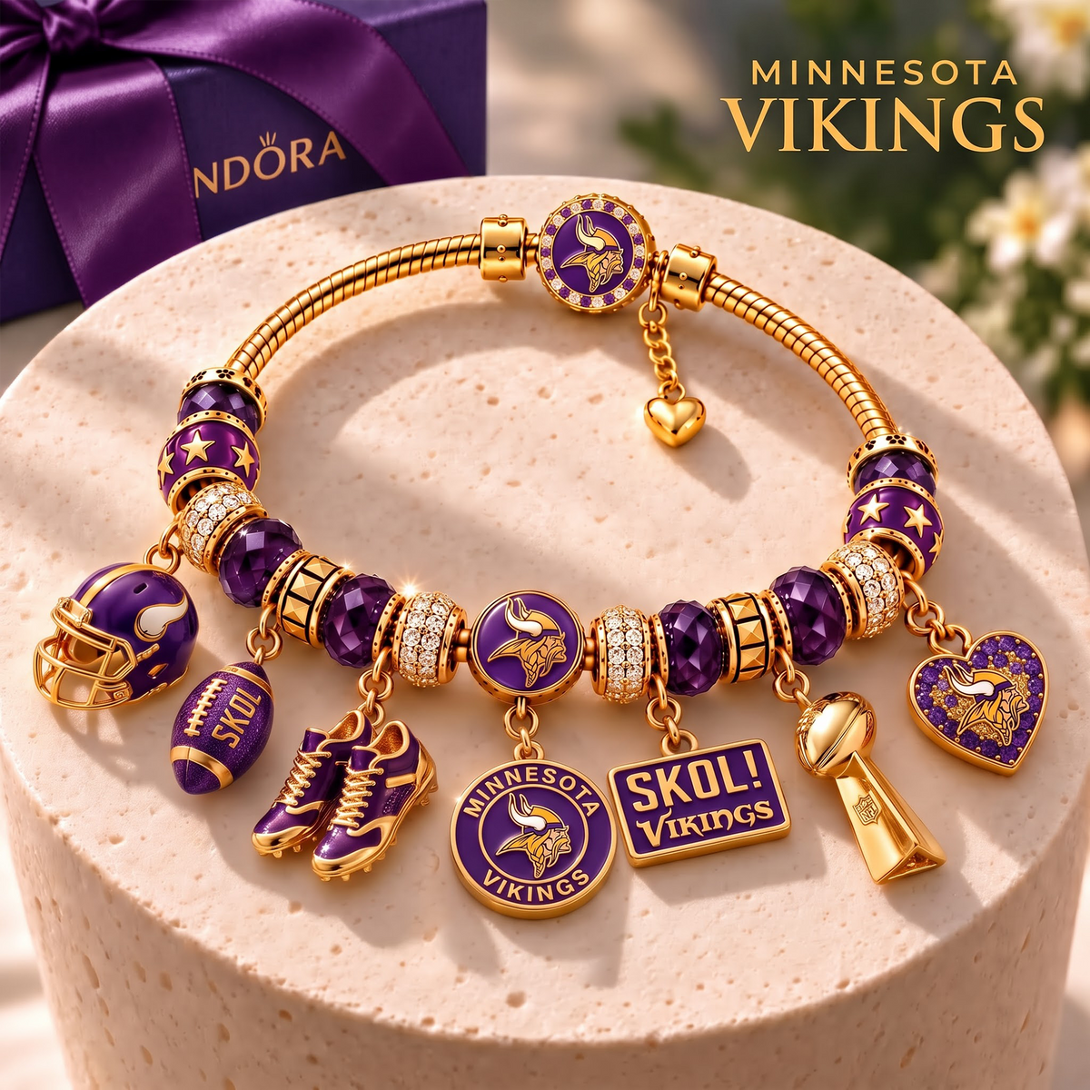 MV x Luxury NFL Gold Charm Bracelet