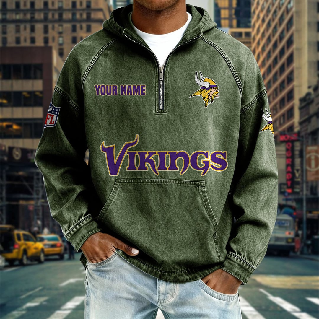 MV x NFL Denim Long - Sleeved Hooded Sweatshirt DDT NTL