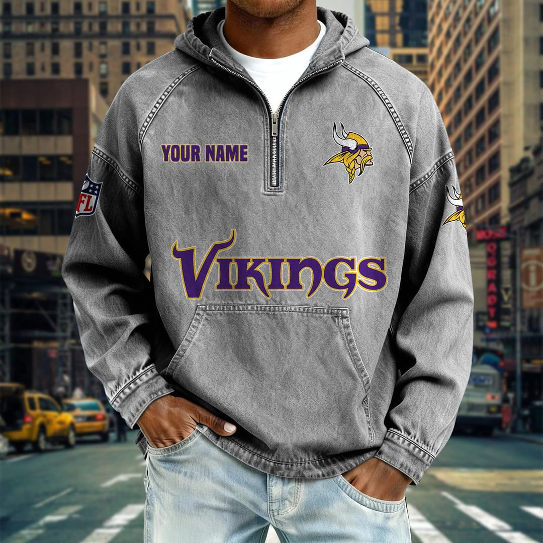 MV x NFL Denim Long - Sleeved Hooded Sweatshirt DDT NTL