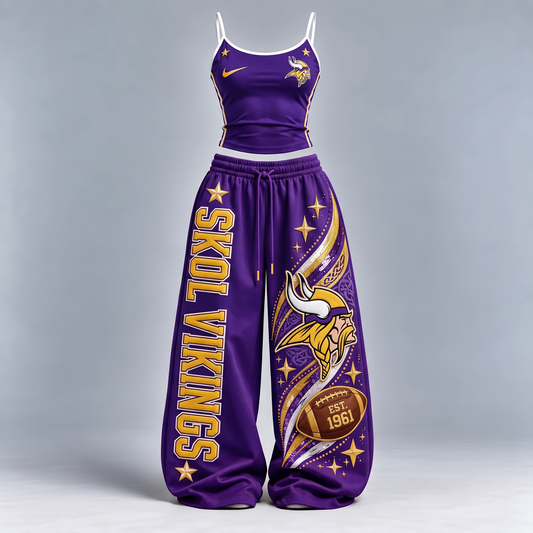 MV x Premium NFL Sports-Inspired Cami & Wide-Leg Pants Set