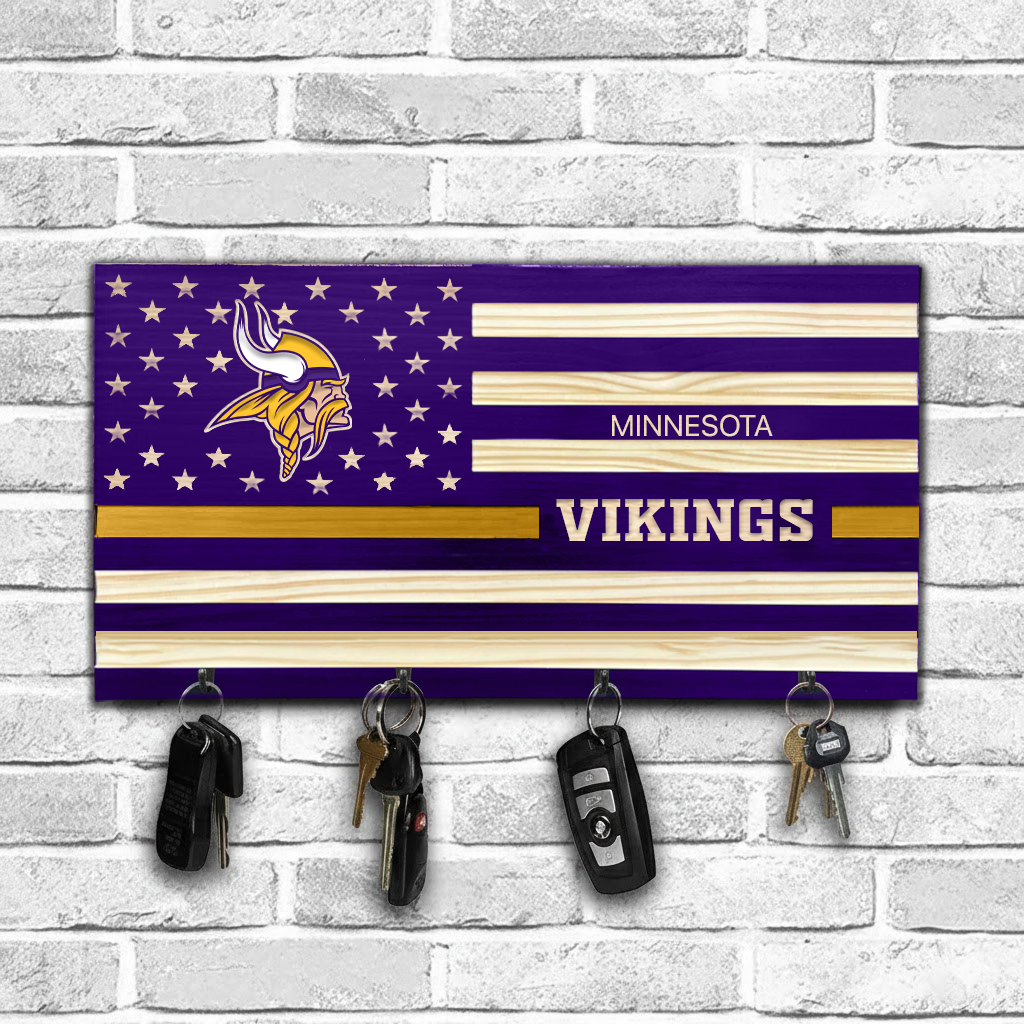 NFL x MIN American Football Team Wooden Key Holder HLP HLPHUONG