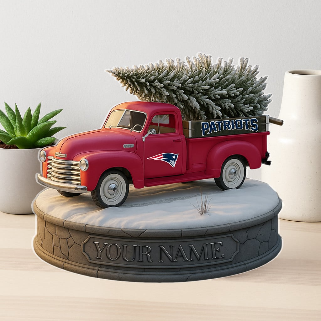 NE Custom NFL Christmas Acrylic Block Plaque Decor DatND DVT