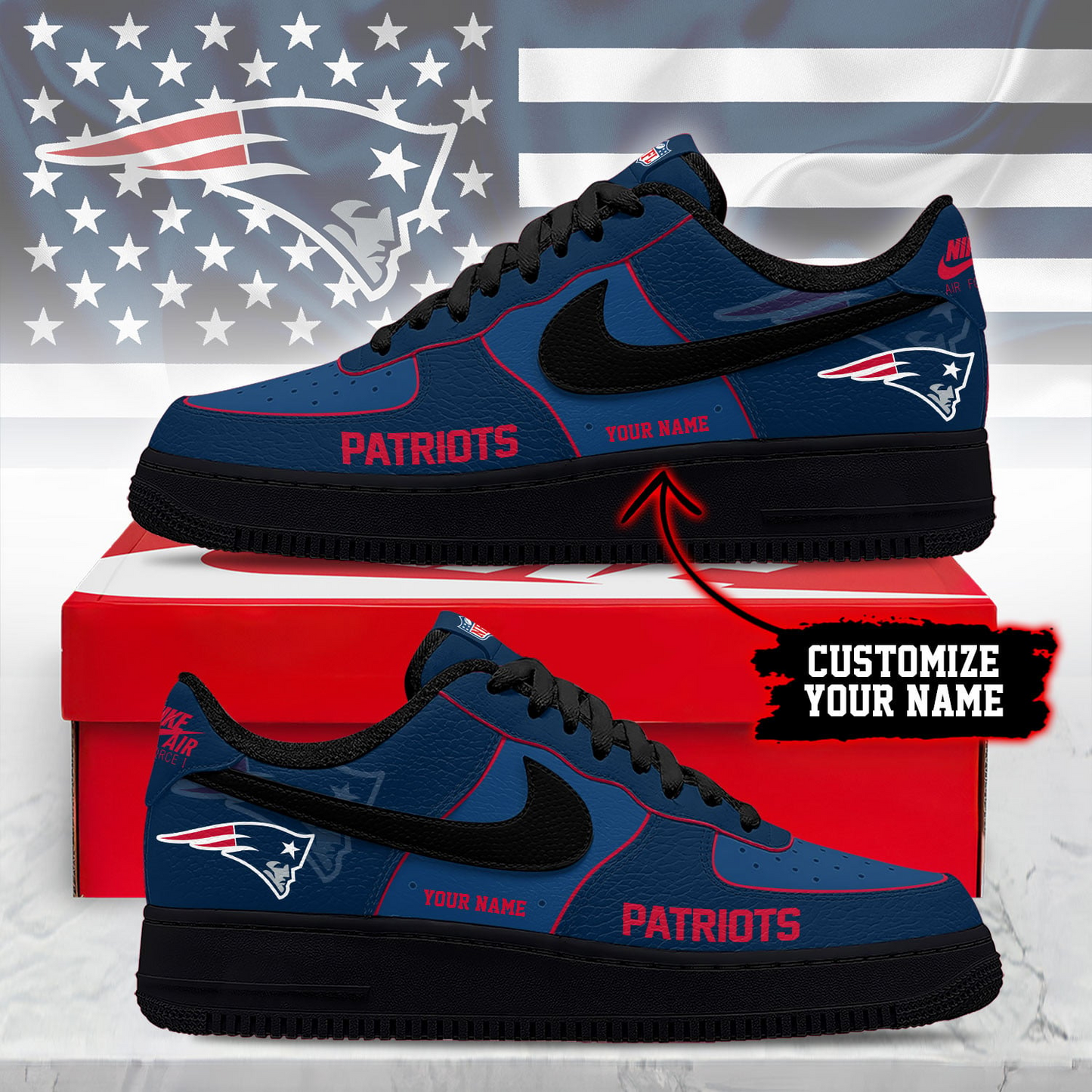 NEP Premium NFL Custom AF1 Shoes DDT CTND