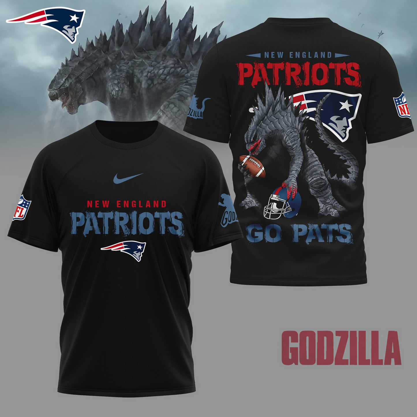 NEP Premium NFL Godzilla Football Shirt DDT CTND
