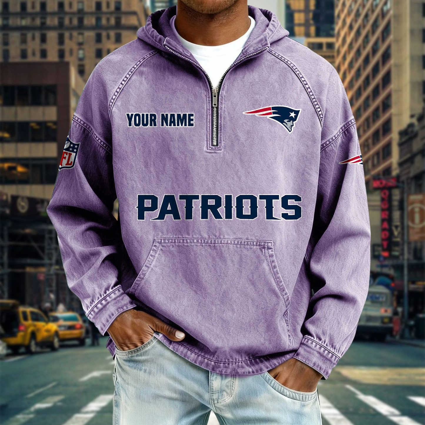 NEP x NFL Denim Long - Sleeved Hooded Sweatshirt DDT NTL