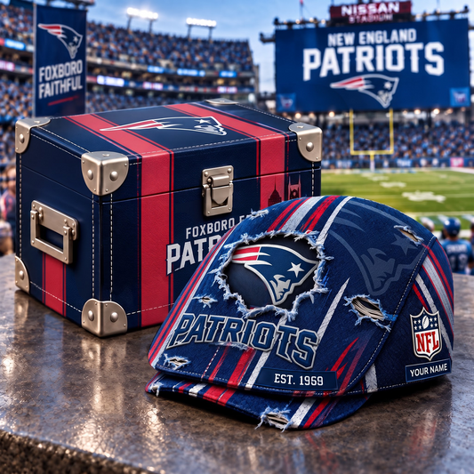 NEP x NFL Distressed Flat Cap Set with Luxury Storage Box