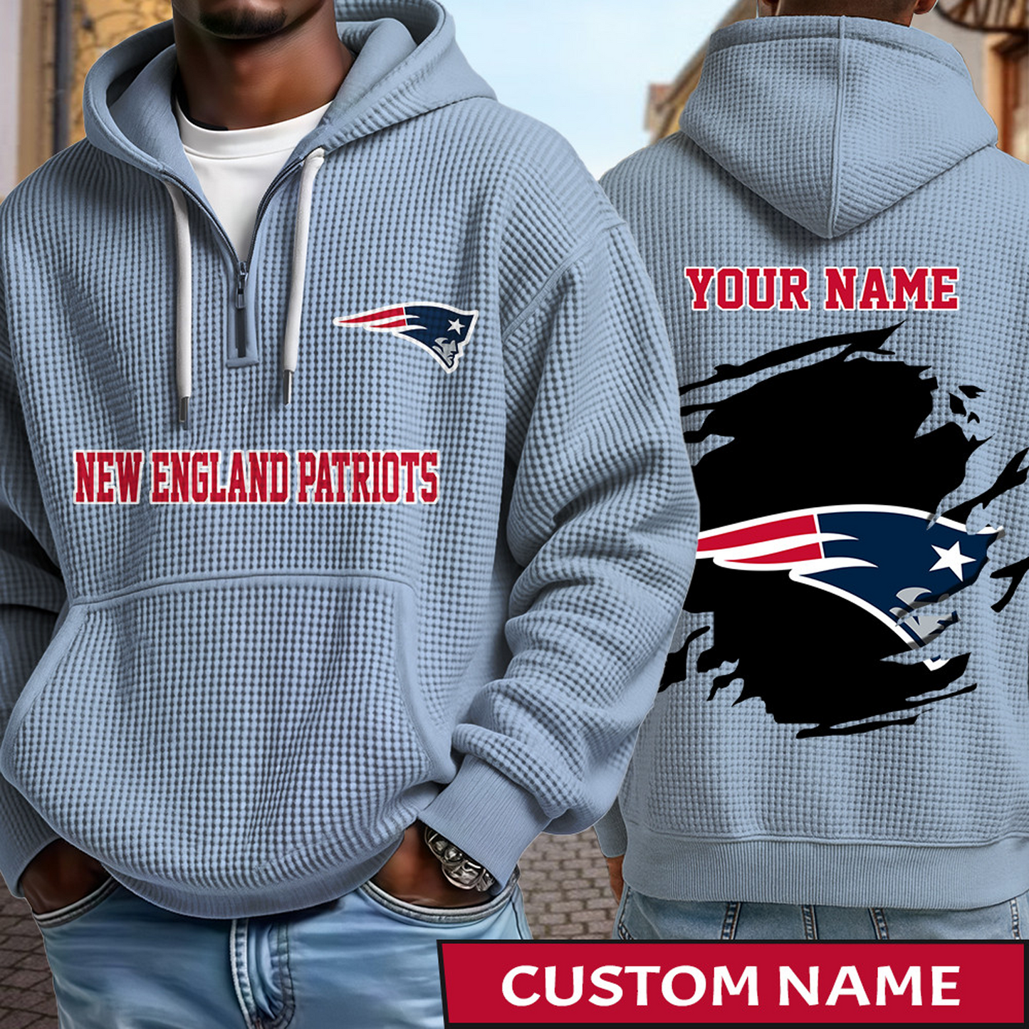 NEP x NFL Waffle Half Zip Hoodie DATND TANTD