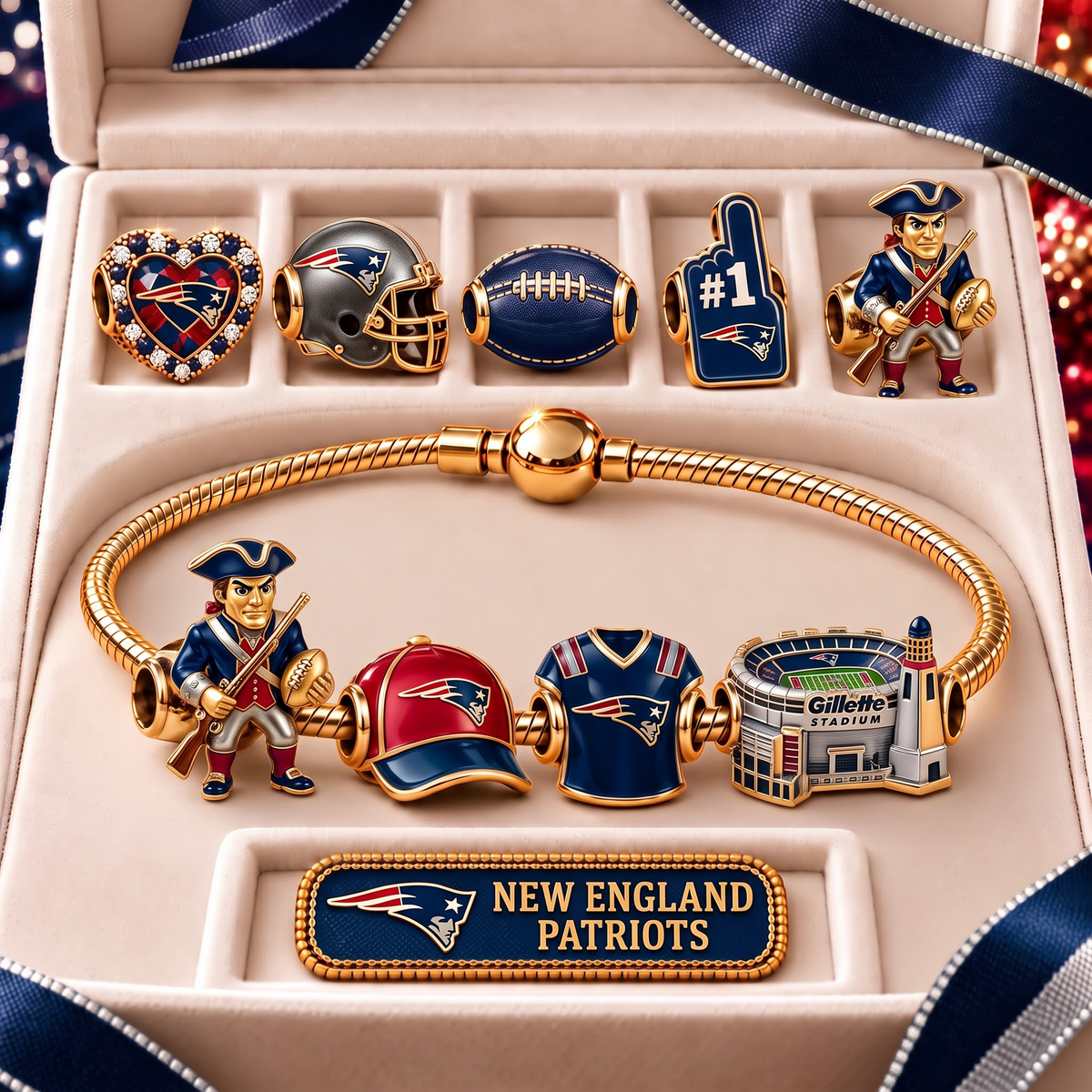 NEP x Premium NFL Fan Charm Bracelet - Pandora Style Sports Charm Set