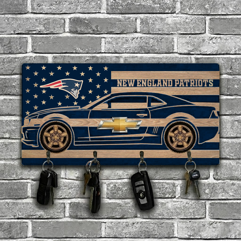NFL x NE Team Camaro Z28 Wooden Key Holder HLP HLPHUONG