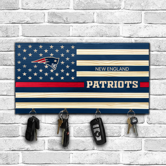 NFL x NE American Football Team Wooden Key Holder HLP HLPHUONG