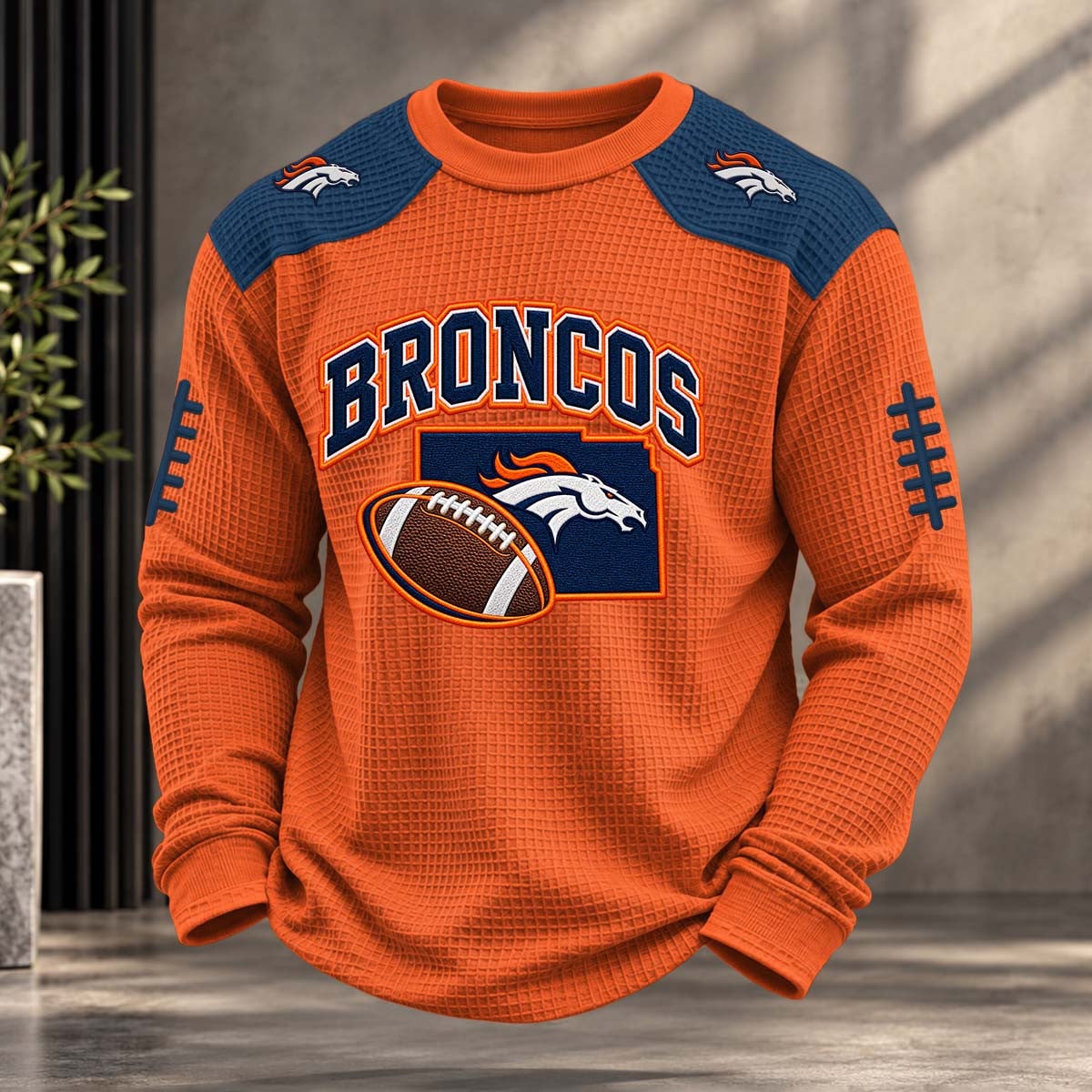 NFL x DEN Team Color Waffle Sweatshirt