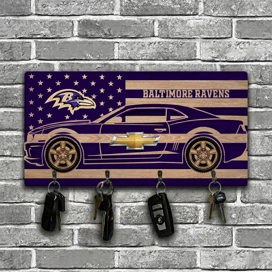 NFL x BAL Team Camaro Z28 Wooden Key Holder HLP HLPHUONG