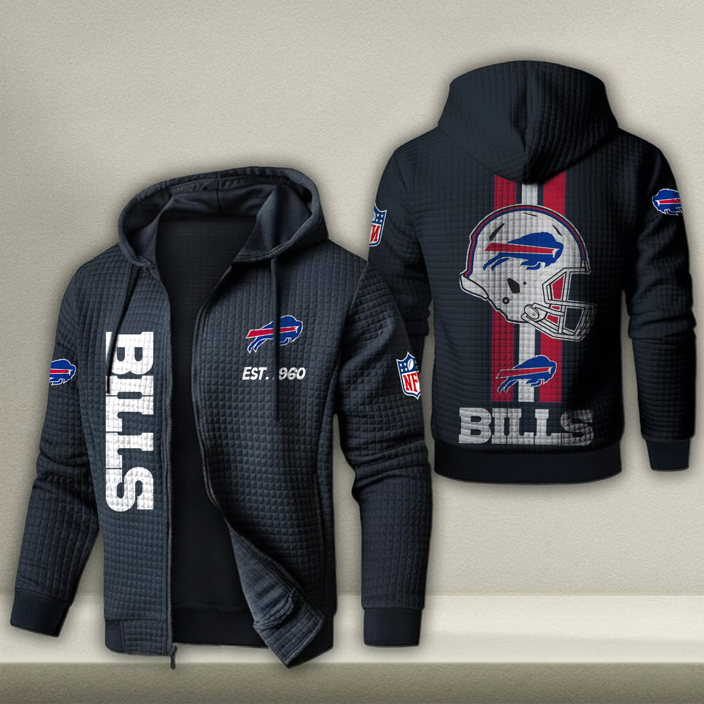 NFL x BUF Real Fan Waffle Zip Hoodie HLP HLPHUONG