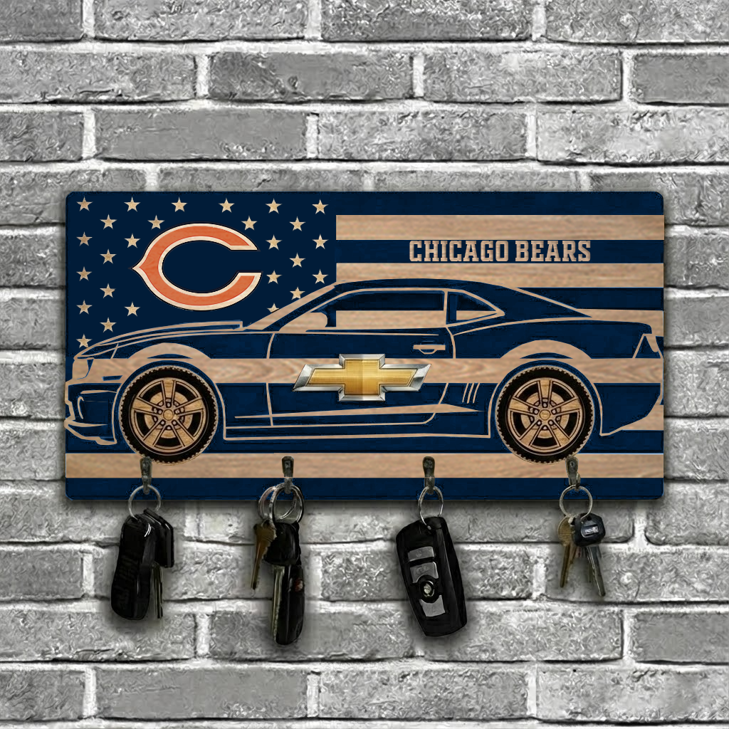 NFL x CHI Team Camaro Z28 Wooden Key Holder HLP HLPHUONG