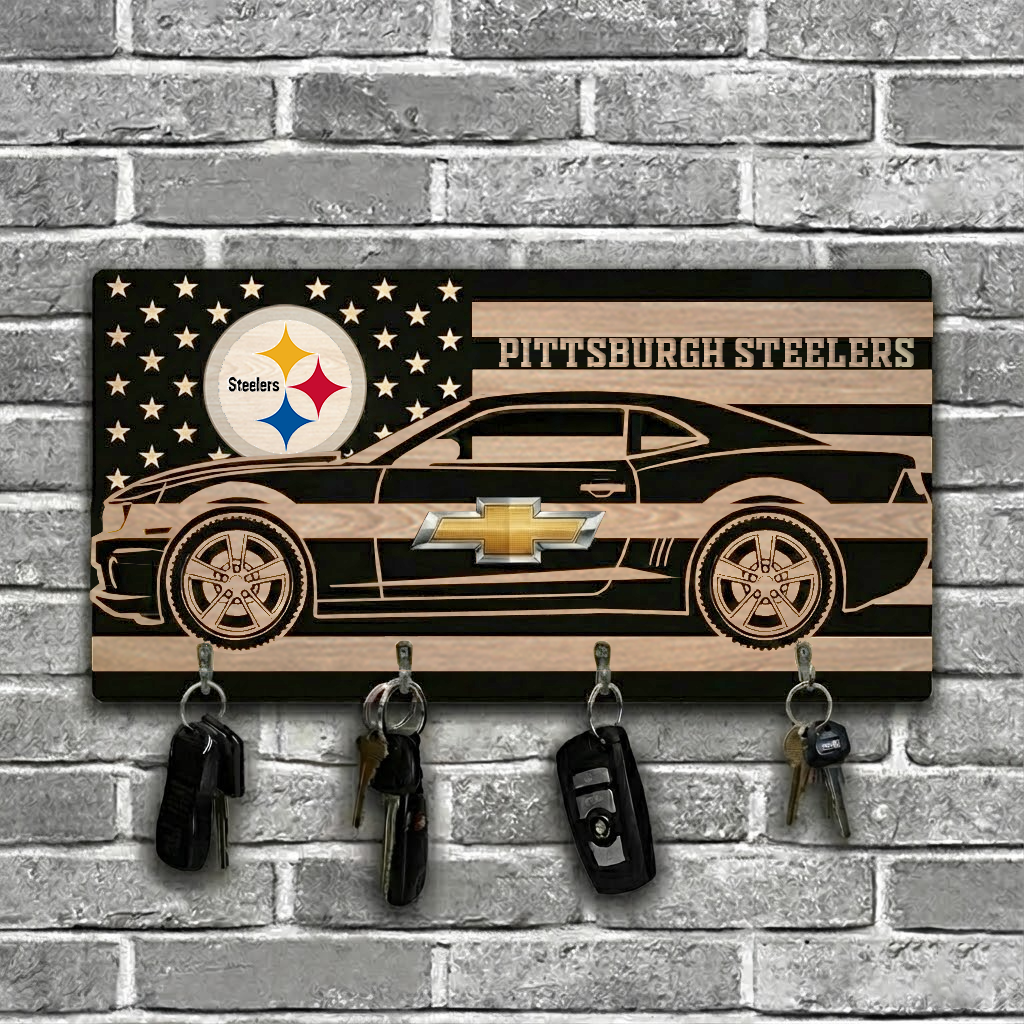 NFL x PIT Team Camaro Z28 Wooden Key Holder HLP HLPHUONG