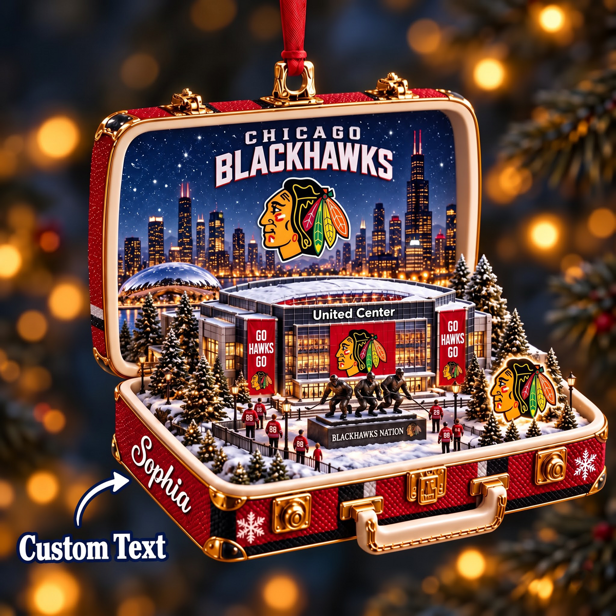 NHL x CHI Christmas Case Ornament