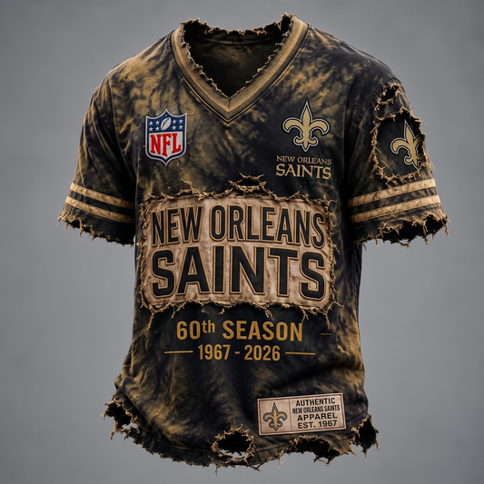 NO X Custom Football Fan Distressed V-Neck Shirt