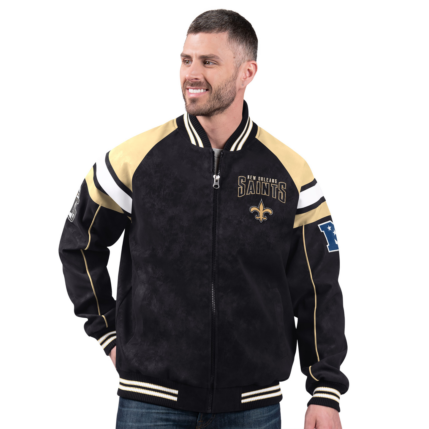 NO x NFL Officially Licensed Faux Suede Jacket DATND TANTD