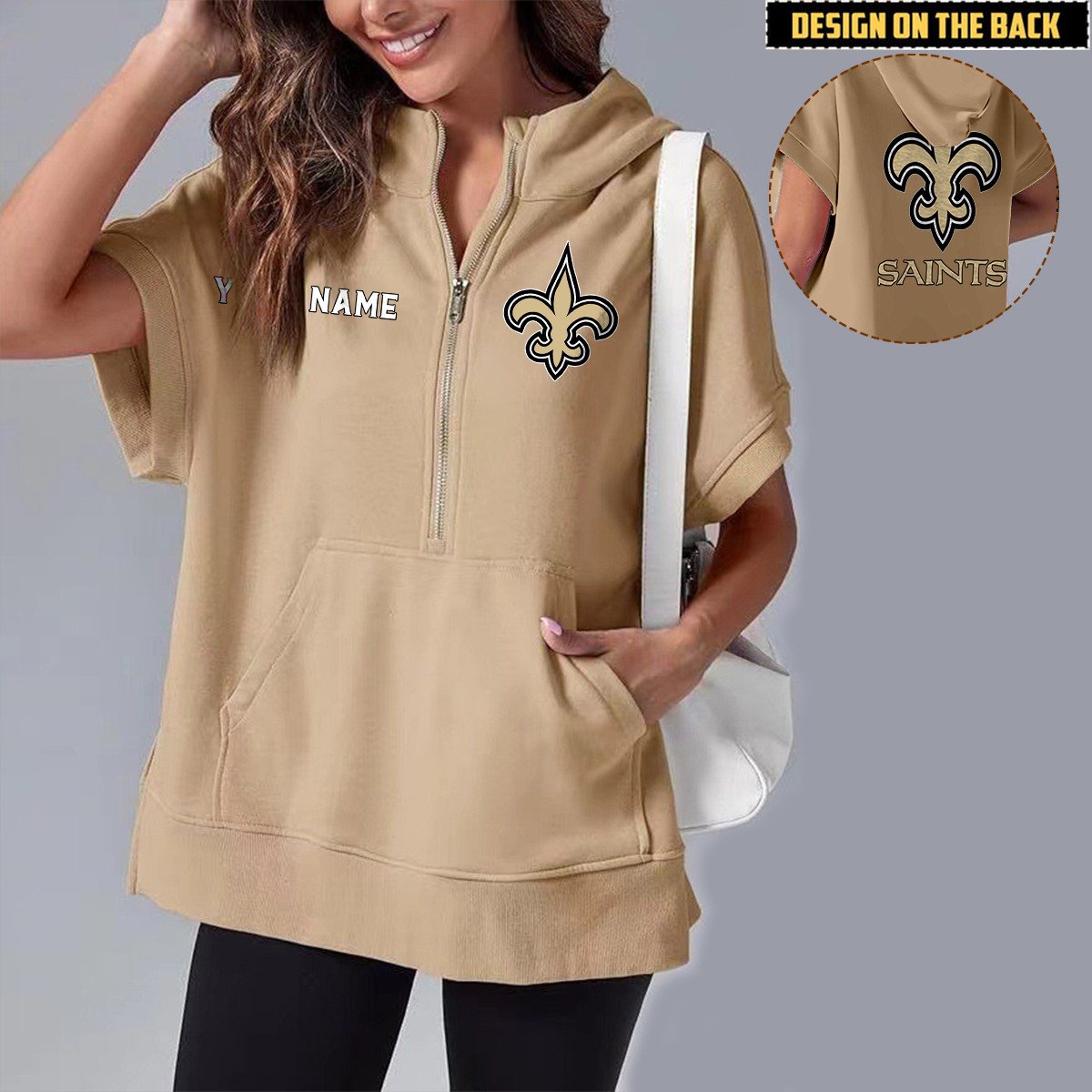 NO x NFL Short Sleeve Zip Hoodie DATND TANTD