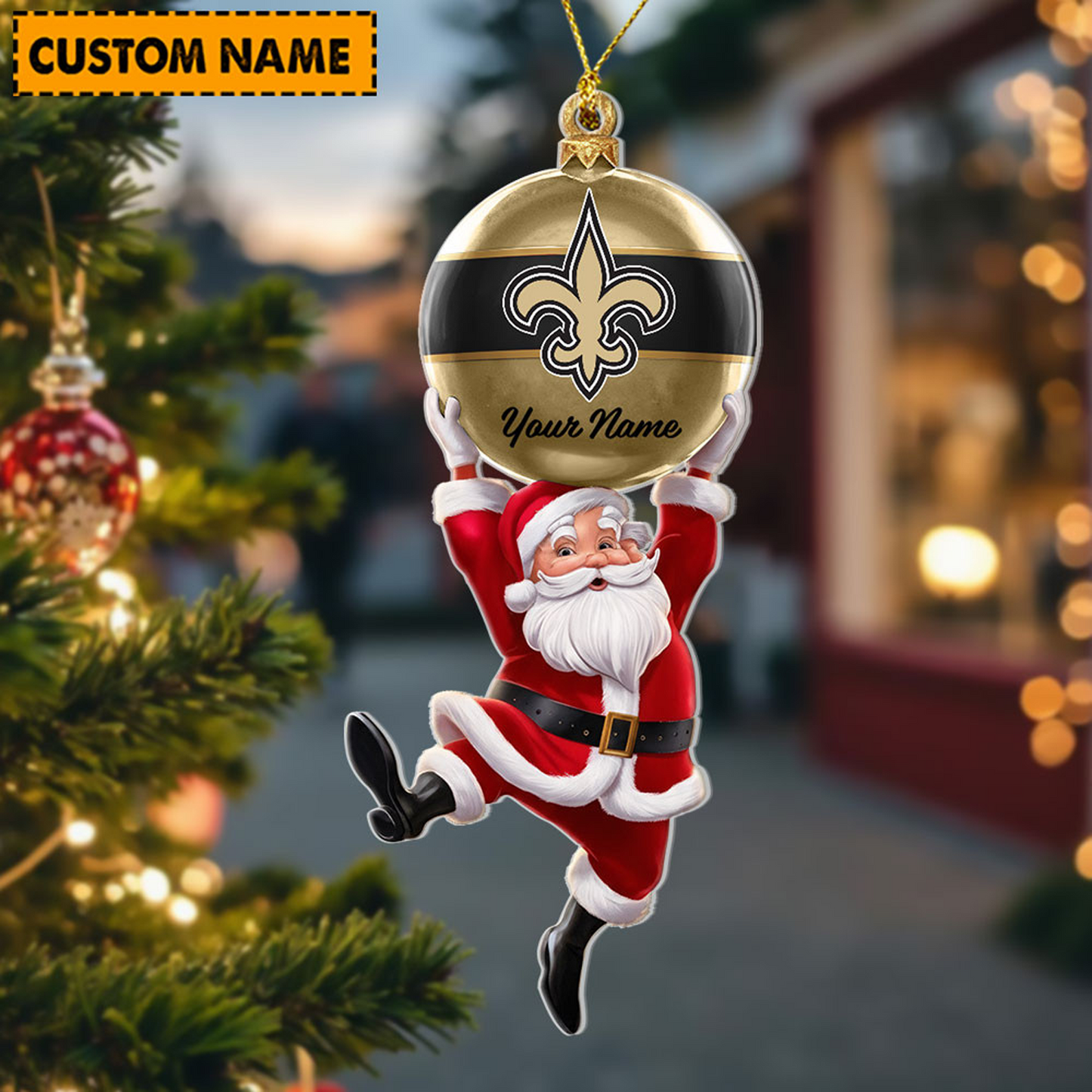 NO x Personalized NFL Acrylic Ornament Christmas DATND TANTD