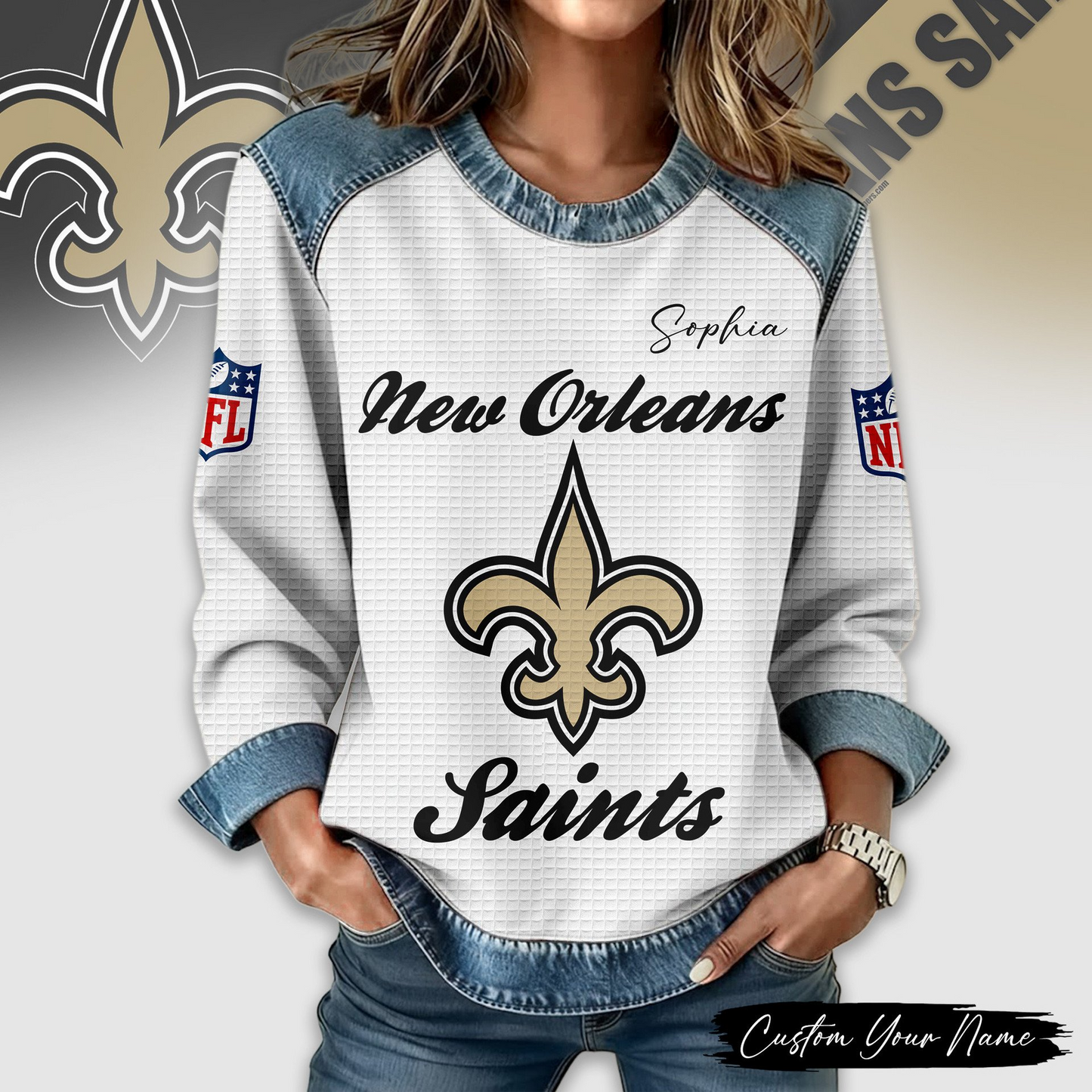 NOS Premium NFL Print Casual Sweatshirt DDT CTND