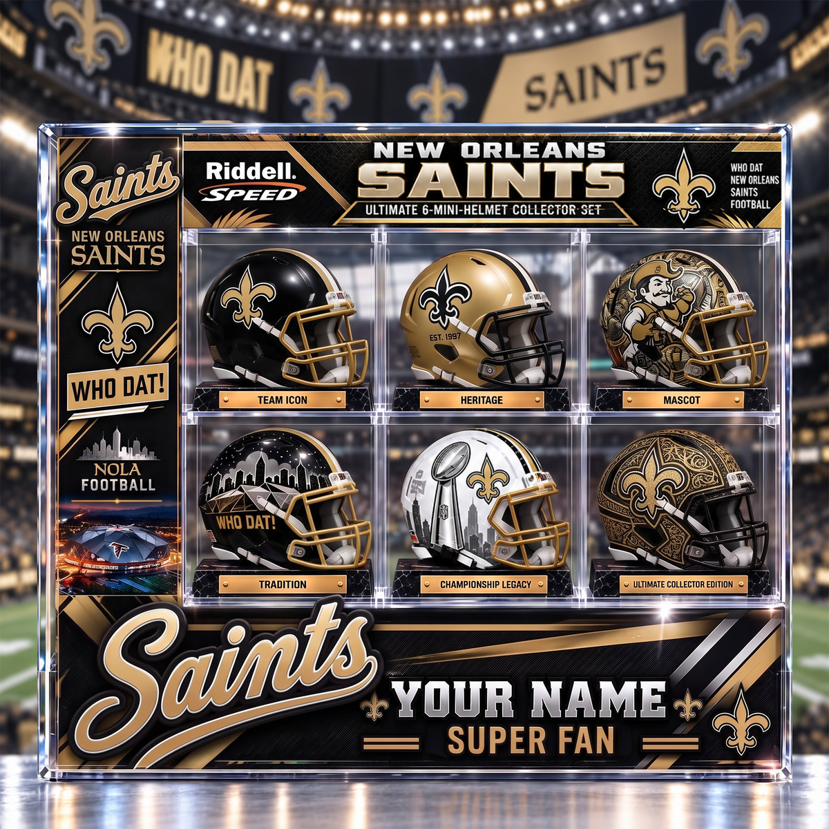 NOS x Custom NFL Team Riddell Speed Ultimate 6-Mini-Helmet Collector Set