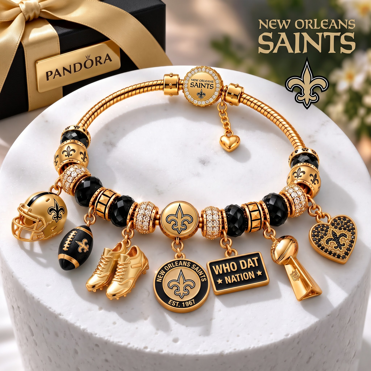 NOS x Luxury NFL Gold Charm Bracelet