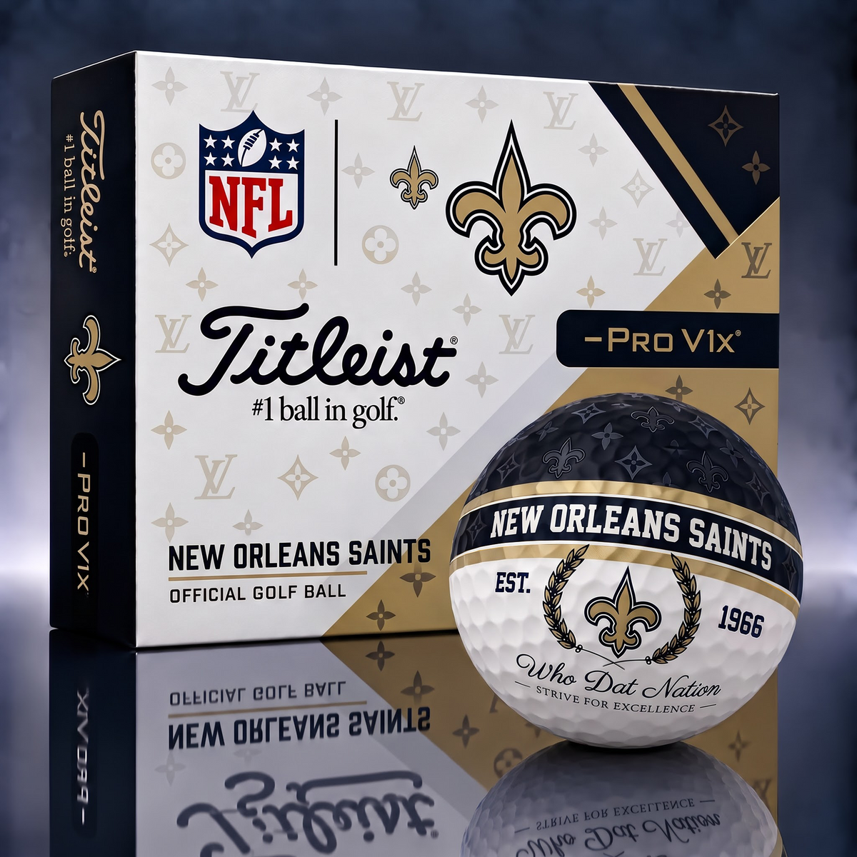 NOS x NFL Custom LV x Titleist Pro V1 Golf Balls Set