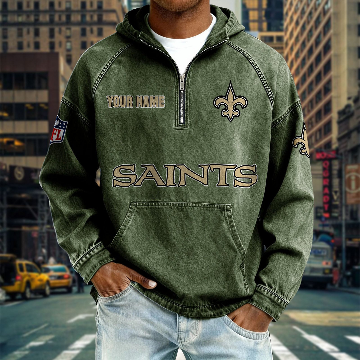 NOS x NFL Denim Long - Sleeved Hooded Sweatshirt DDT NTL
