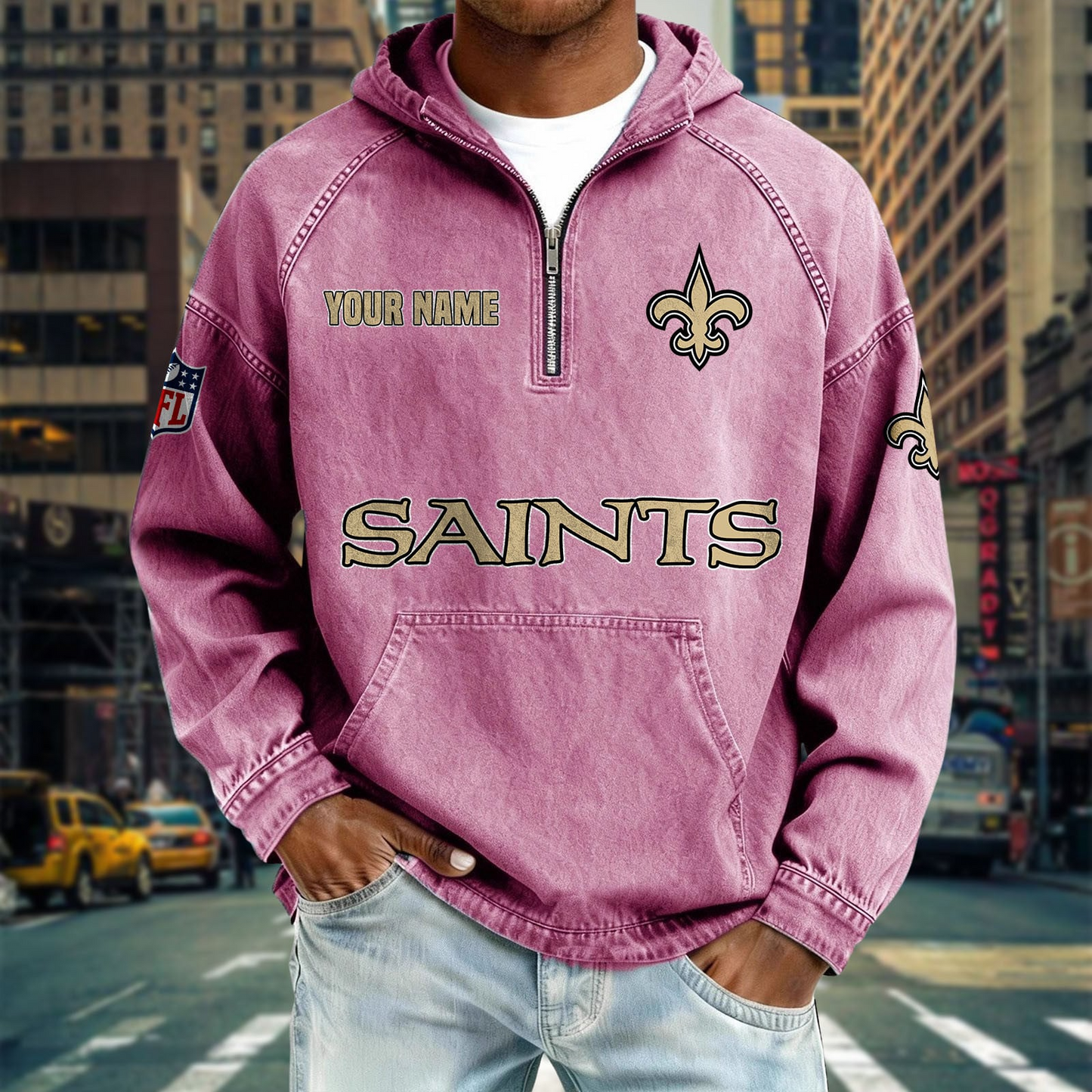 NOS x NFL Denim Long - Sleeved Hooded Sweatshirt DDT NTL
