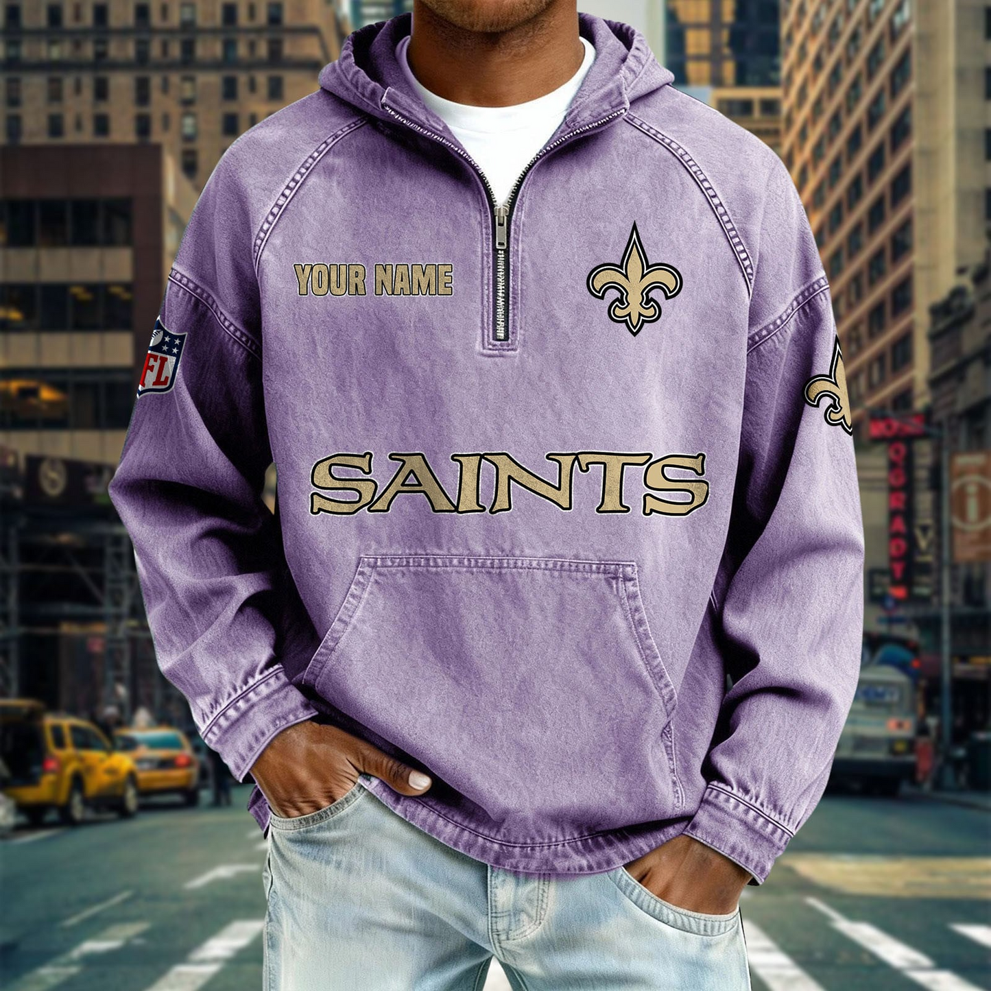 NOS x NFL Denim Long - Sleeved Hooded Sweatshirt DDT NTL