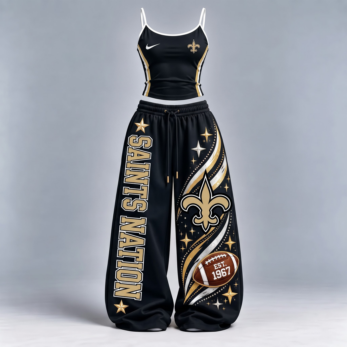 NOS x Premium NFL Sports-Inspired Cami & Wide-Leg Pants Set