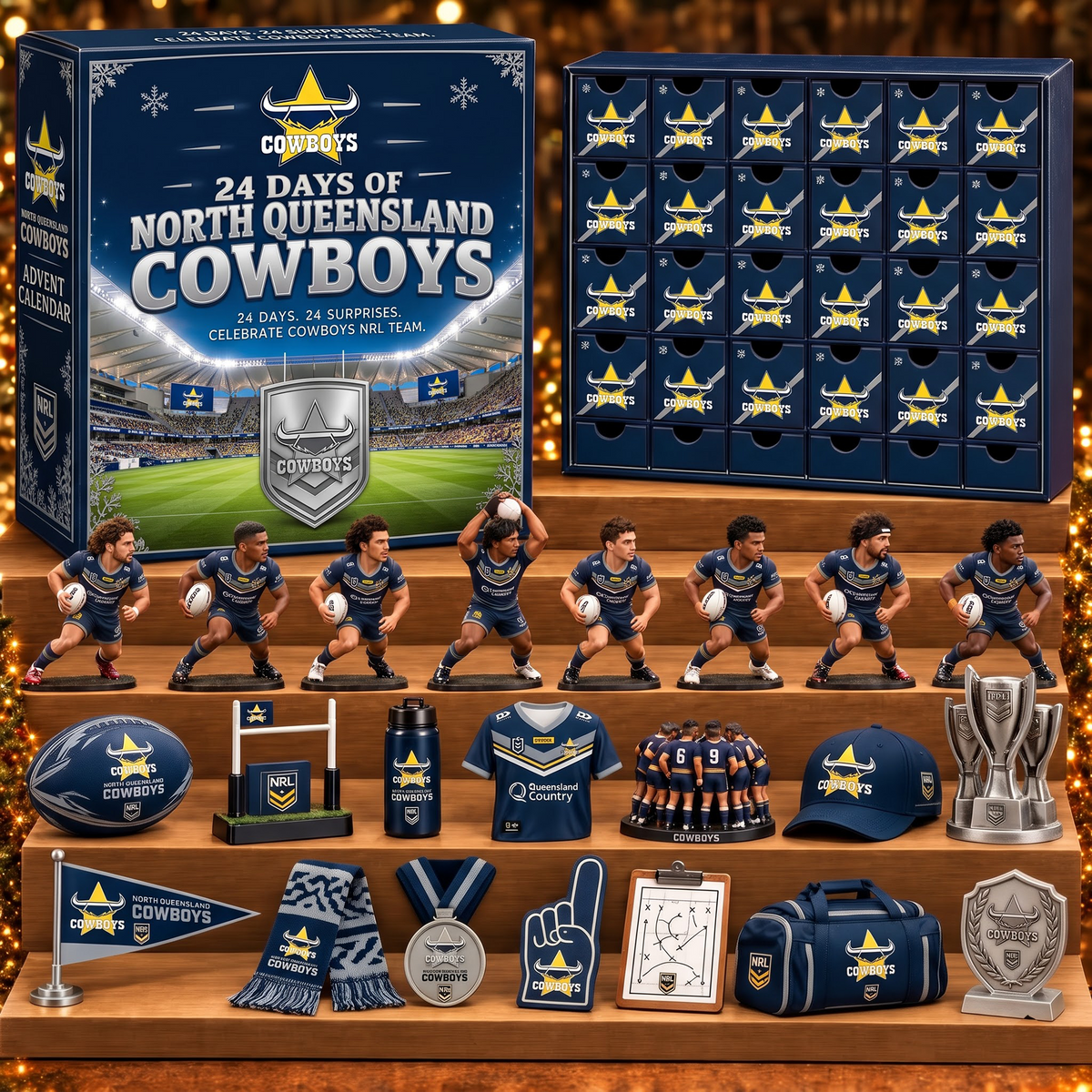 NQL X NRL Team Christmas Advent Calendar – 24 Days Mini Figure & Merchandise Collector Set