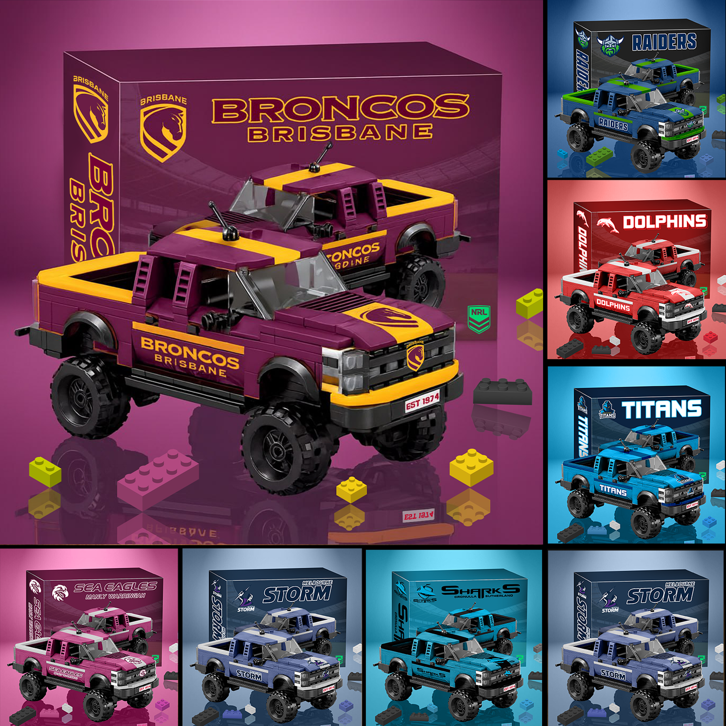 NRL Raptor pickup truck building block set 0612 NAK PTTD