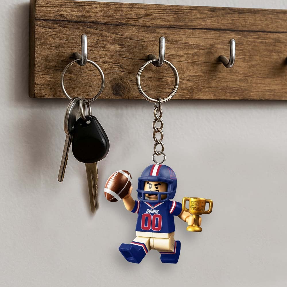 NYG Premium NFL Lego No. 1 Team Personalized Key Chain DDT NTL
