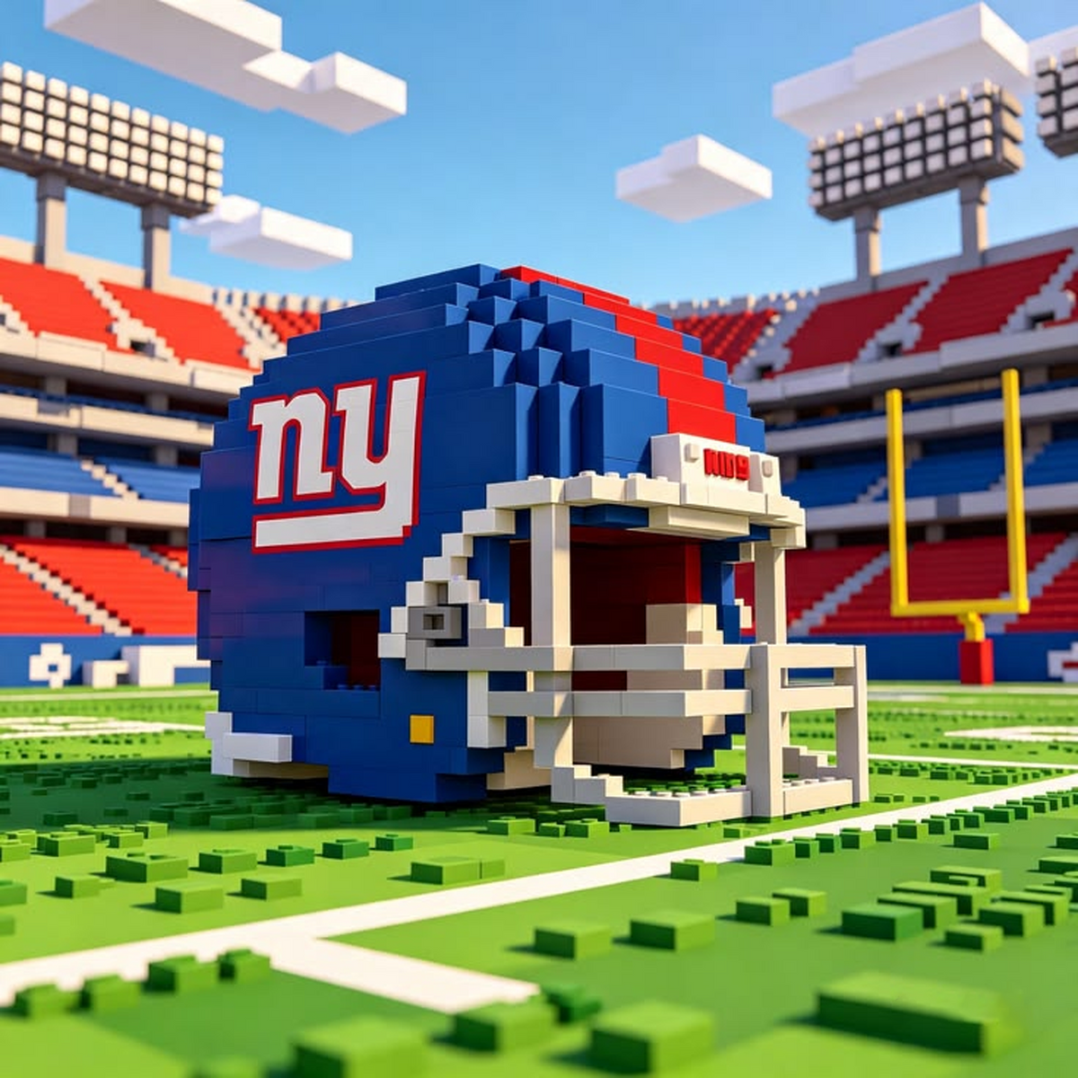NYG X Custom NFL Game Day Football Helmet Building Block Set