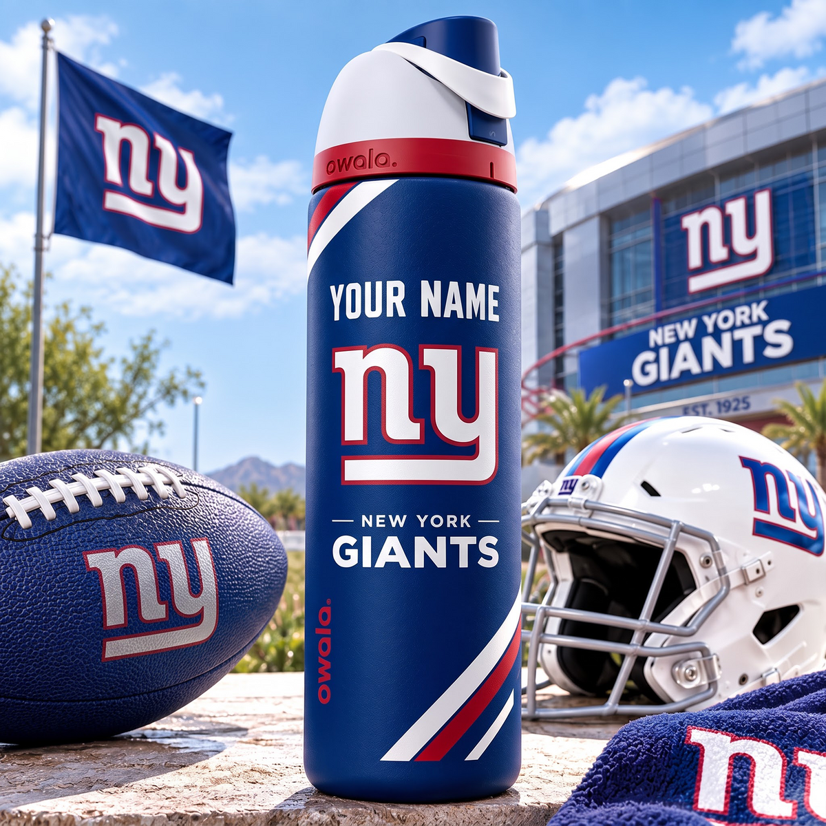 NYG X Premium NFL Owala Water Bottle