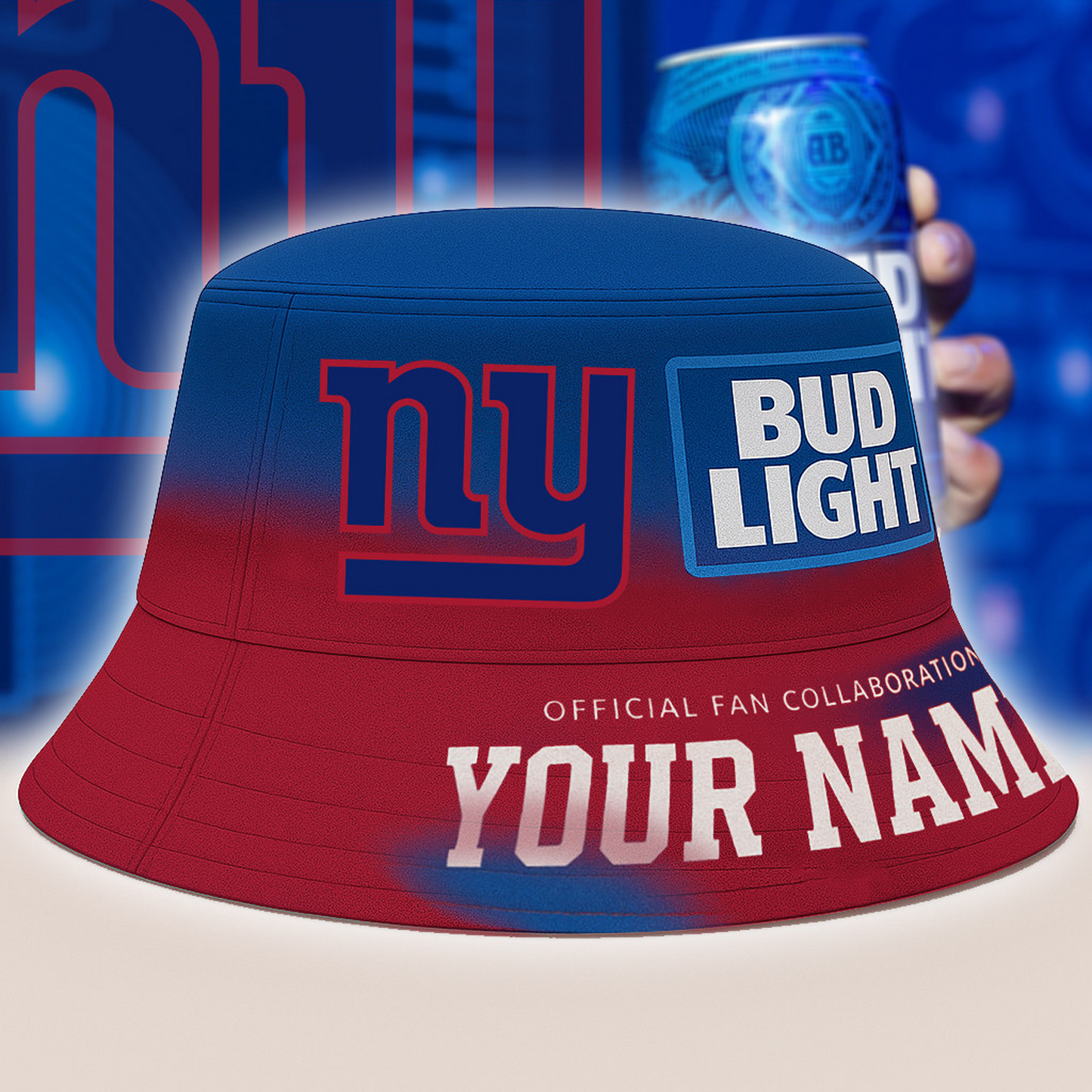 NYG x NFL Bud Light Personalized Bucket Hat DATND TANTD