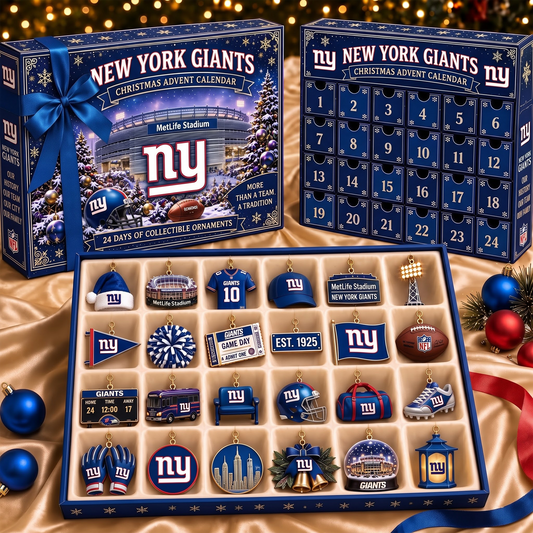 NYG x NFL Team Christmas Advent Calendar Box - 24 Days Countdown Tree Ornaments Gift Set 2809 NAK TTT