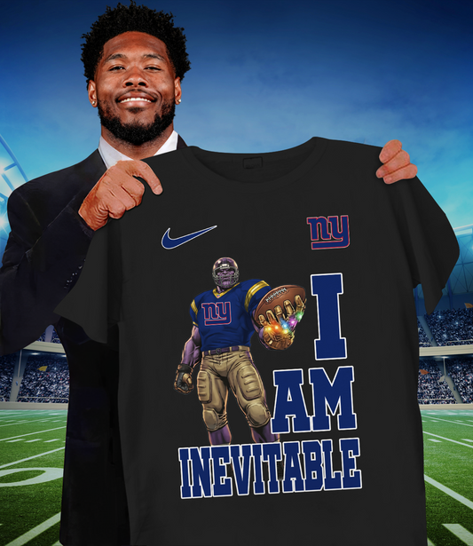 NYG x NFL Thanos I Am Inevitable T-Shirt DATND TANTD