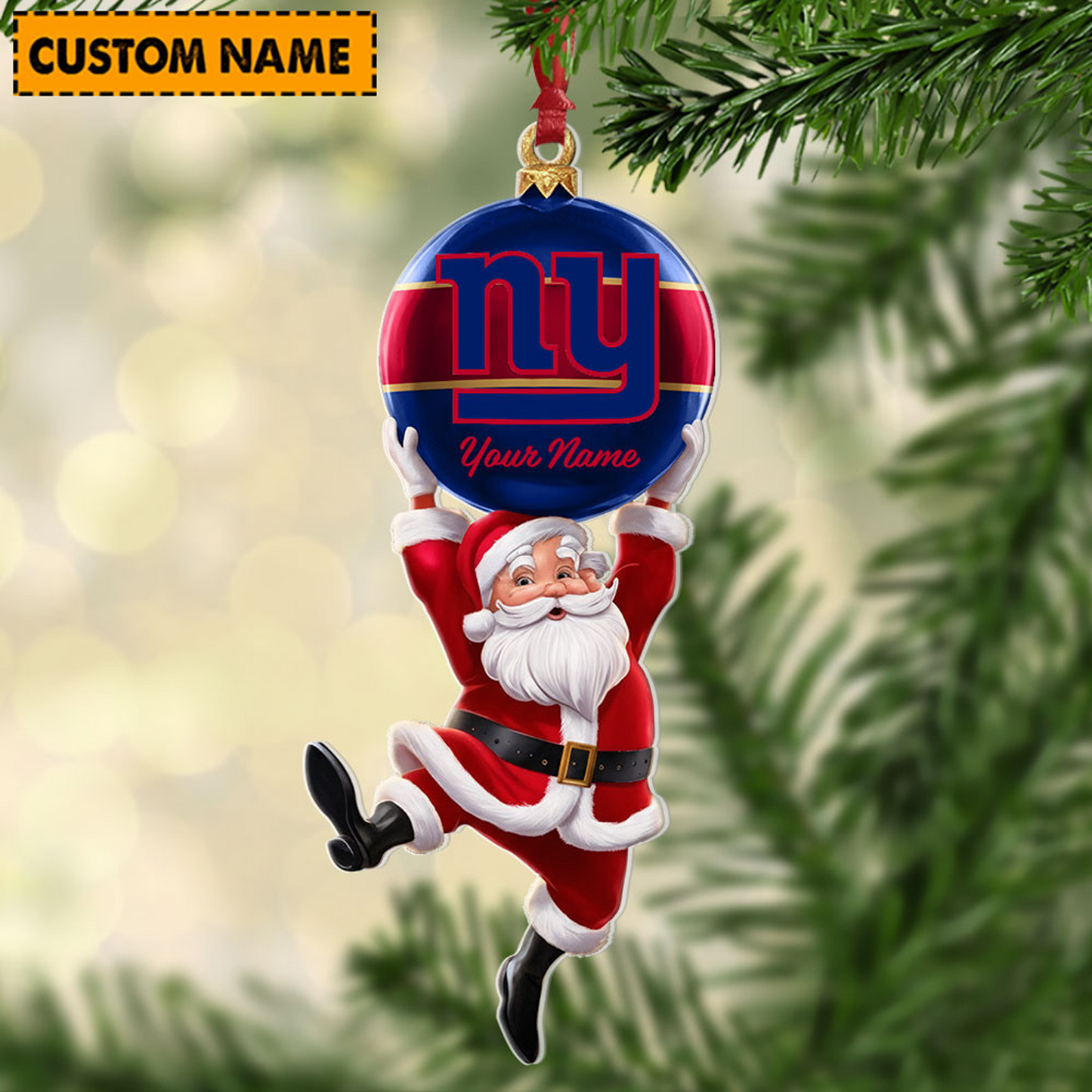 NYG x Personalized NFL Acrylic Ornament Christmas DATND TANTD