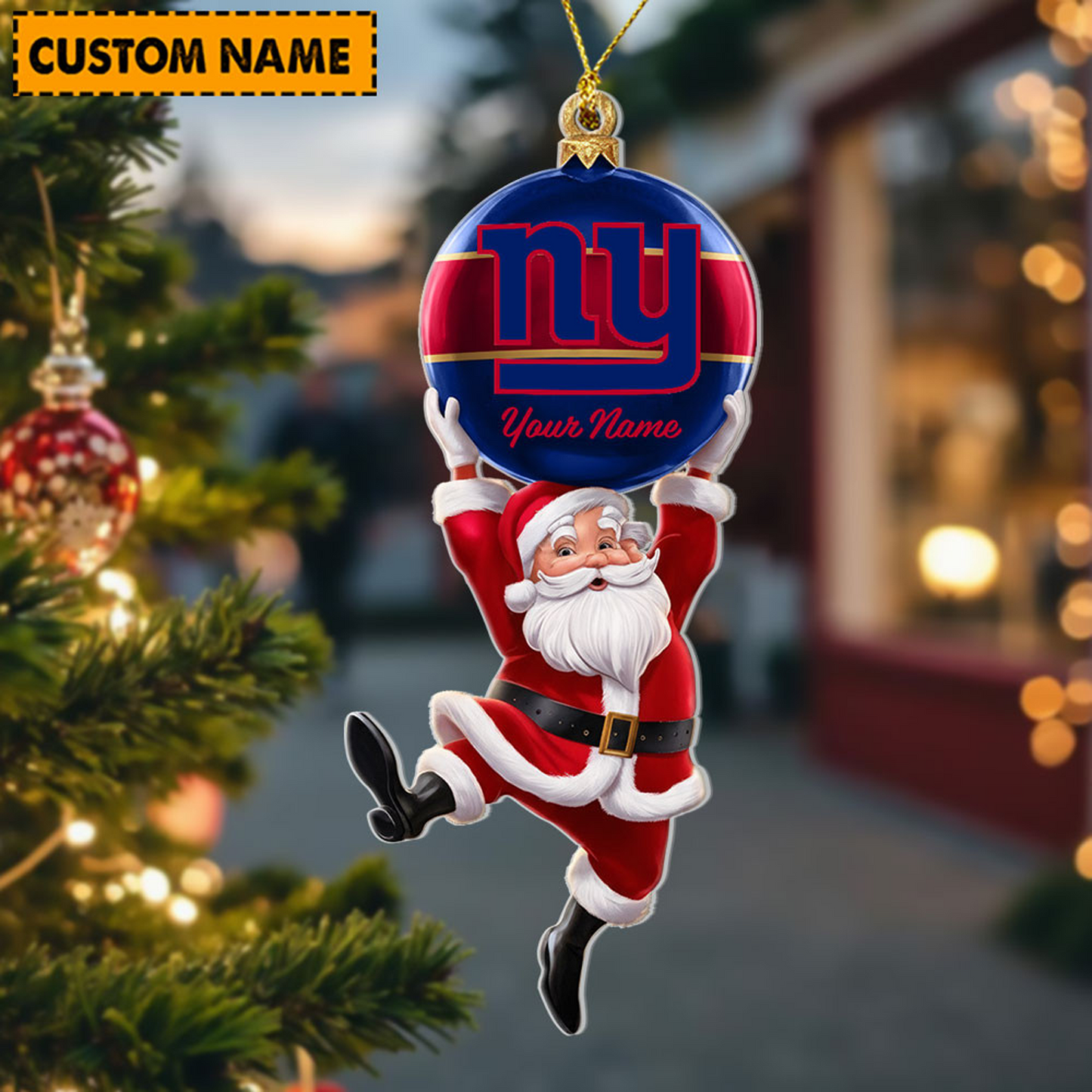 NYG x Personalized NFL Acrylic Ornament Christmas DATND TANTD