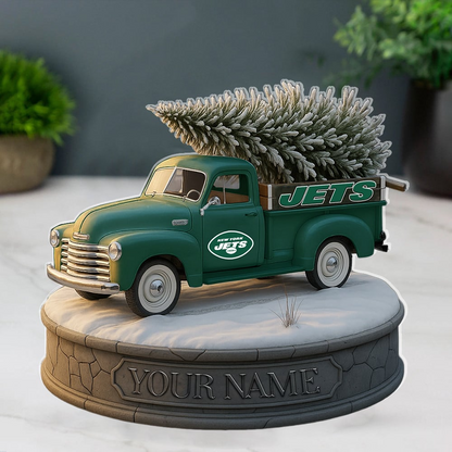 NYJ Custom NFL Christmas Acrylic Block Plaque Decor DatND DVT