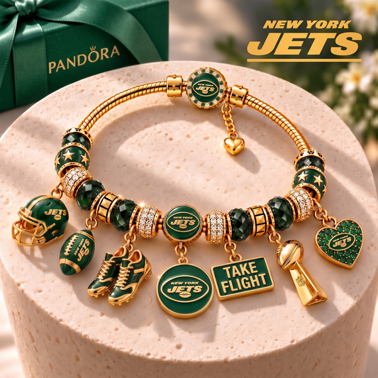 NYJ x Luxury NFL Gold Charm Bracelet