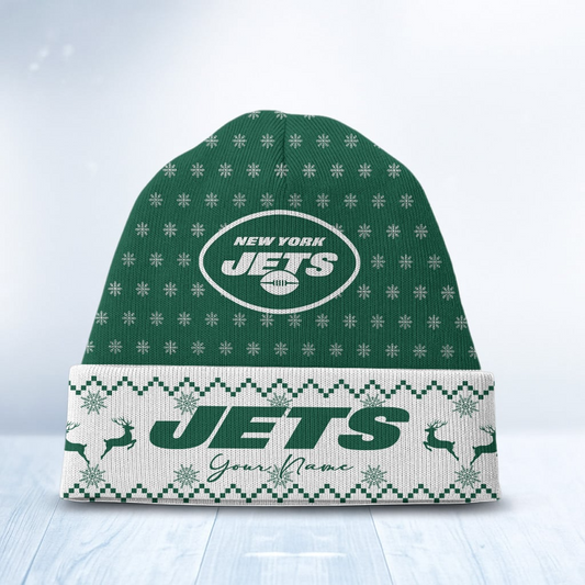 NYJ x NFL Customized Beanie Hat Christmas DatND DVT
