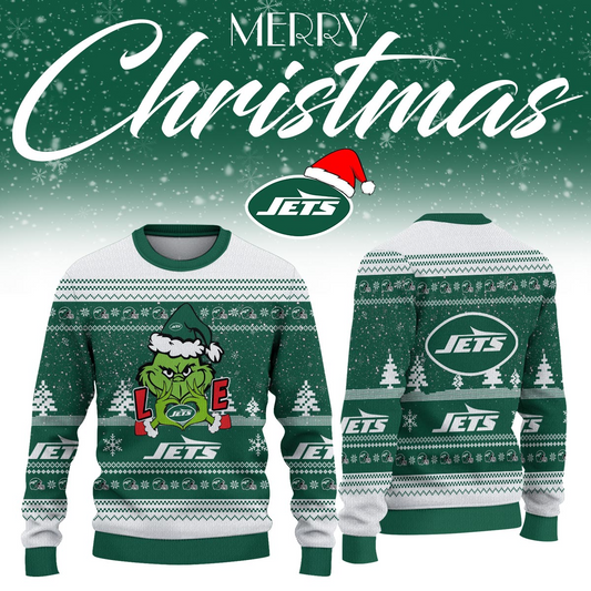 NYJ x NFL Love Football Ugly Christmas Sweater DDT NTL