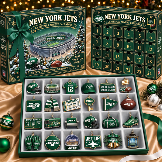 NYJ x NFL Team Christmas Advent Calendar Box - 24 Days Countdown Tree Ornaments Gift Set 2809 NAK TTT