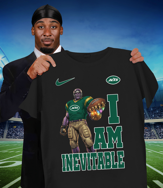 NYJ x NFL Thanos I Am Inevitable T-Shirt DATND TANTD